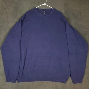 Dockers Sweater Mens 3XLT Purple Crew Neck Cotton Knit Check Pullover Big Tall
